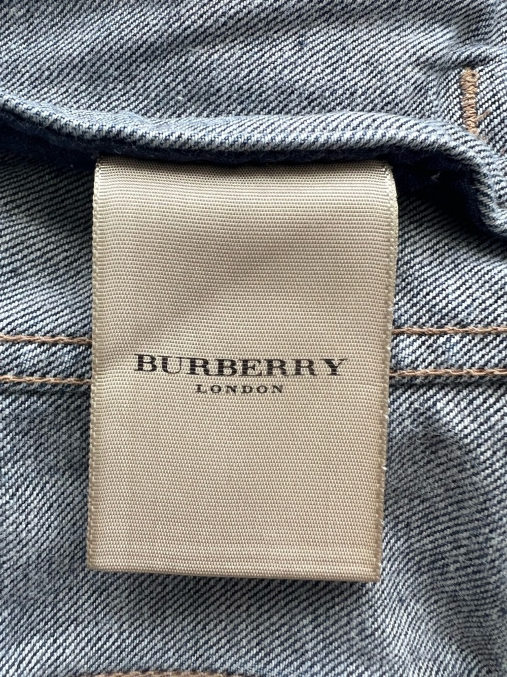 Burberry Light Blue Denim Jeans with Tan Stitching